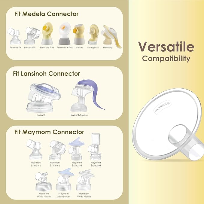 Maymom MyFit Crater Series 14mm Two-Piece Design Small Breastshield Compatible with Medela Breast Pump Parts; Replace Medela Shields; Fit Flex Connector; 2pc