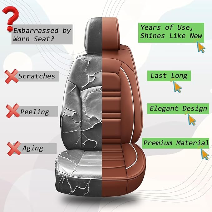Seat Cover for Chevy Blazer 2019-2025 | Car Seat Covers Front Seats, Waterproof Seat Protectors, Automotive Front Seat Covers (Front Seat, Coffee)