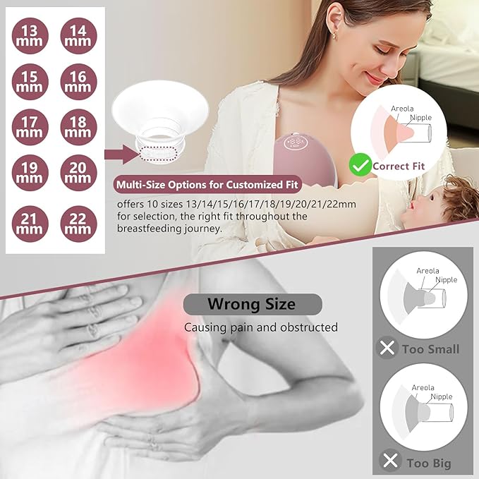 4pcs Flange Inserts 18mm Compatible with Momcozy M9/M6/M5/V1 Pro/V2 Pro/S12 Pro/S9 Pro Wearable Breast Pump, for Momcozy Breast Pump Replacement Parts, Reduce 24mm Nipple Tunnel Down to 18mm