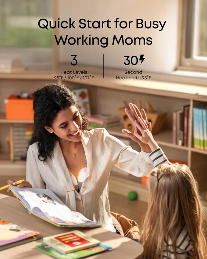 eufy Security Heated Breast Pump Hands-Free E20, Wearable with Innovative HeatFlow, 3 Heat Levels, Optimized Rhythm via App, Hospital-Grade Suction, Leakproof, Ultra-Slim and Quiet for in-Bra Use