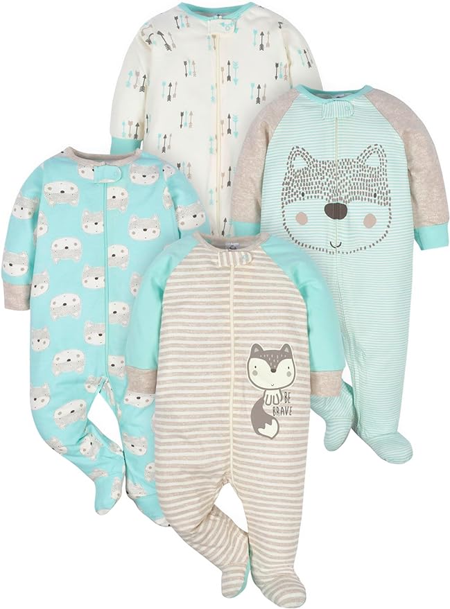 Gerber Baby Boys 4 Pack Sleep 'N Play Footie