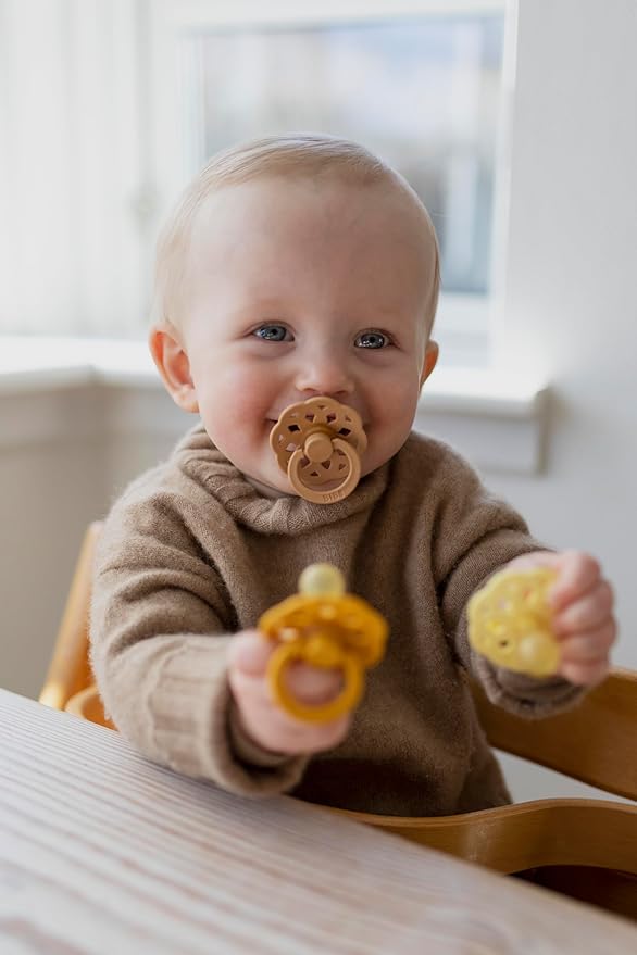 BIBS Boheme Soother 4-Pack | BPA Free Dummy Pacifier | Round Nipple | Natural Rubber Latex | Made in Denmark | Size 0-6 Months | Vanilla Mix