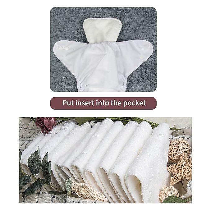 ALVABABY Baby Cloth Diapers 6 Pack with 12 Inserts Cloth Diaper Covers Adjustable Washable Reusable for Baby Girls and Boys 6DM130A