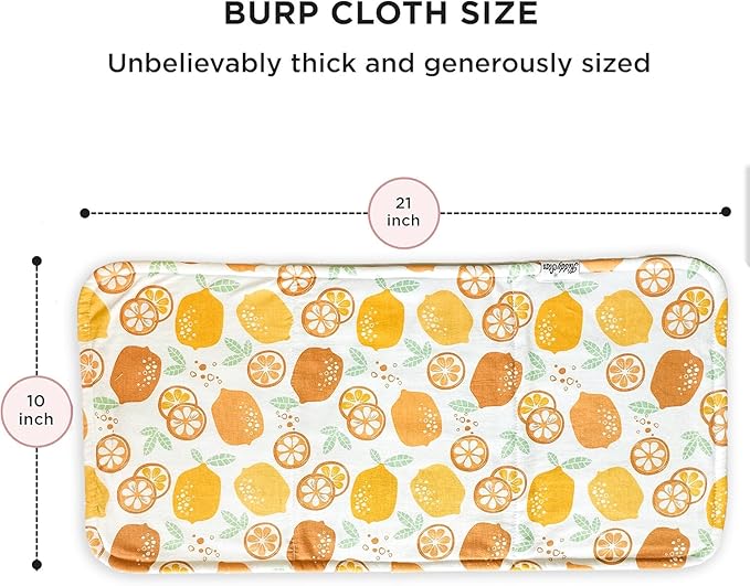 5-Pack Organic Cotton Burp Cloths – Large, Ultra-Soft 3-Layer Towels for Burping, Shoulder & Hand Use, Highly Absorbent