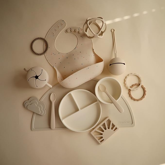 mushie Silicone Placemat for Kids | BPA-Free Non-Slip Design (Shifting Sand)