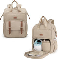 mommore Diaper Bag Backpack, Breast Pump Backpack for Spectra S1,S2 Medela Pumping Backpack for Working Moms with 15.6 inch Laptop Sleeve, Champagne