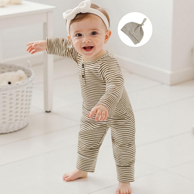 Kuriozud Newborn Infant Unisex Baby Boy Girl Clothes Button Romper Jumpsuit Basic One Piece Outfits