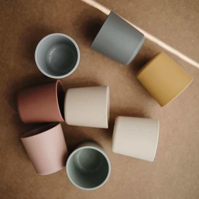 mushie Dinnerware Cups For Kids | Made in Denmark, Set of 2 (Blush)