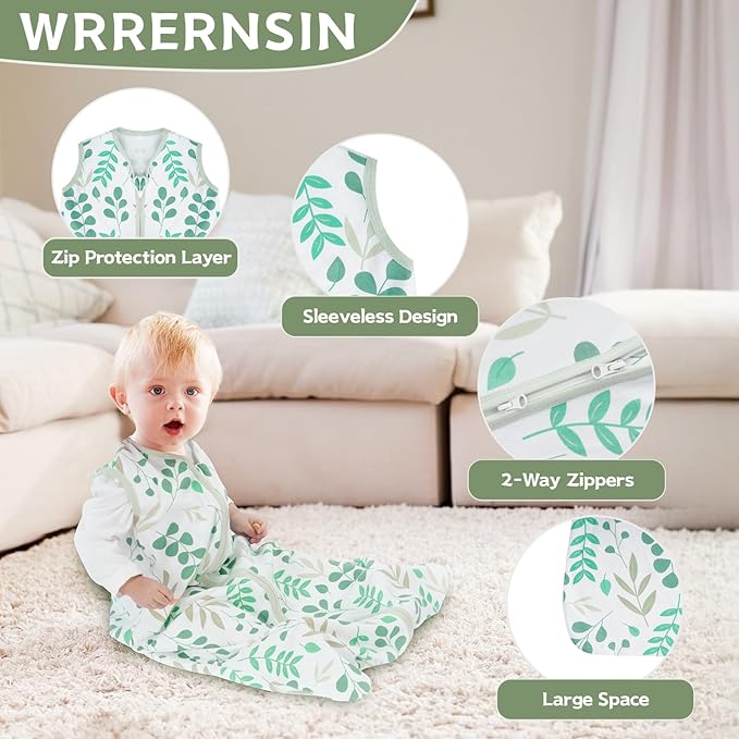 3 Pack Baby Sleep Sack 18-24 Months 100% Cotton TOG 0.5 Baby Sleeping Bag 2-Way Zipper Toddler Wearable Blankets Comfy Stretchy Summer Sleep Sacks