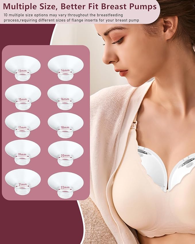 Flange Insert 4PCS 20mm Compatible with Momcozy M9/M6/M5/S12 Pro/V1 Pro/V2 pro, Spectra/Medela/Elvie/NCVI/TSRETE/eufy/Lansinoh/Paruu/MomMed Breast Pump 24mm Shields/Flanges (4pcs-20mm)