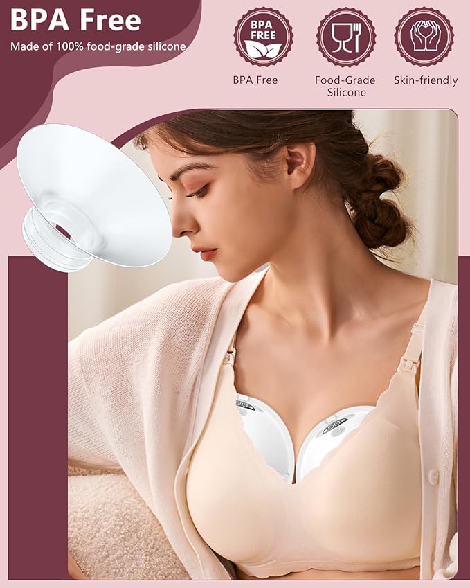 4PC Flange Insert 22mm Compatible with Momcozy M5/M6/M9/S12 Pro/V1 Pro/V1 Pro Breast Pump, Fit for Eufy/Elvie/Medela/Spectra/Lansinoh/NCVI/Lansinoh/TSRETE with 24mm Flange/Shield Breast Pump