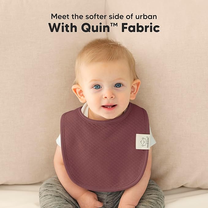 8-Pack Organic Baby Bibs for Girls, Boys - Quilted Cotton Cloth Baby Drool Bibs for Drooling and Teething Toddler, Newborn, Infant, Soft & Super Absorbent (Moor)