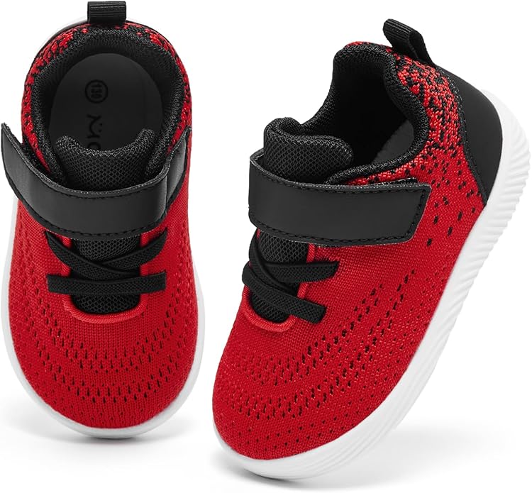 MORENDL Toddler Sneakers Baby Boys & Girls Barefoot Shoes Lightweight Breathable Walking Running Tennis Athletic Sport Shoes