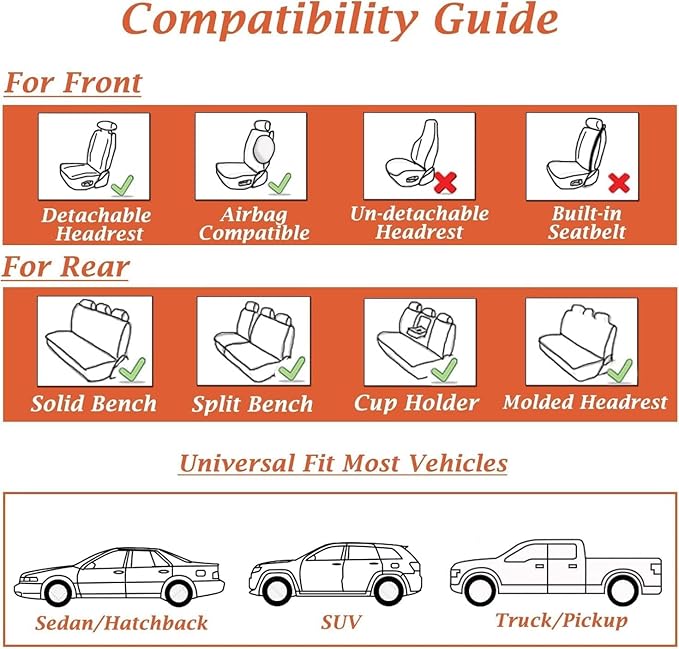 Coverado Car Seat Covers Full Set, Car Seat Protector Waterproof, Nappa Leather Car Seat Cushion, Beige Seat Covers for Cars, Front Seats and Back Universal Fit for Most Cars