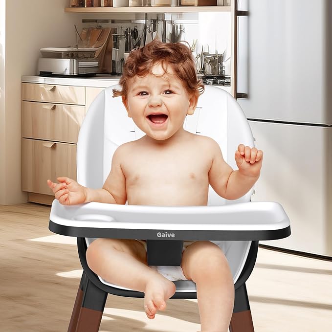 8 in 1 Convertible Wooden High Chair, Adjustable Baby High Chair for Babies and Toddlers with Tray, Easy to Clean, Grow with Family|Booster|Learning Table|High Stool