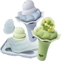 Moonkie Baby Fruit Feeder with Freezer Tray, BPA Free Silicone Food Feeder for Infant Self Feeding, Breastmilk Popsicle Molds, Mesh Feeder with Two Pouches, Baby Shower Gifts 4 Months+, 2 Pack