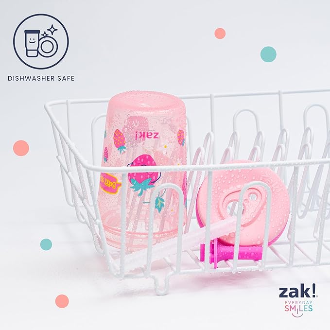 Zak Designs Gabby's Dollhouse Kelso Toddler Cups For Travel or At Home, 15oz 2-Pack Durable Plastic Sippy Cups With Leak-Proof Design is Perfect For Kids Cakey Cat, Mercat
