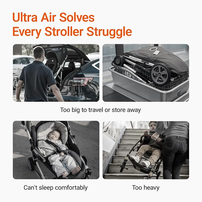MAMAZING Lightweight Baby Travel Stroller with Carbon Fiber Frame, Compact & Airplane-Friendly, One-Handed Folding Design, 11.6 lbs, Perfect for Toddlers, Organizer & Cushion Included, Simply Taupe
