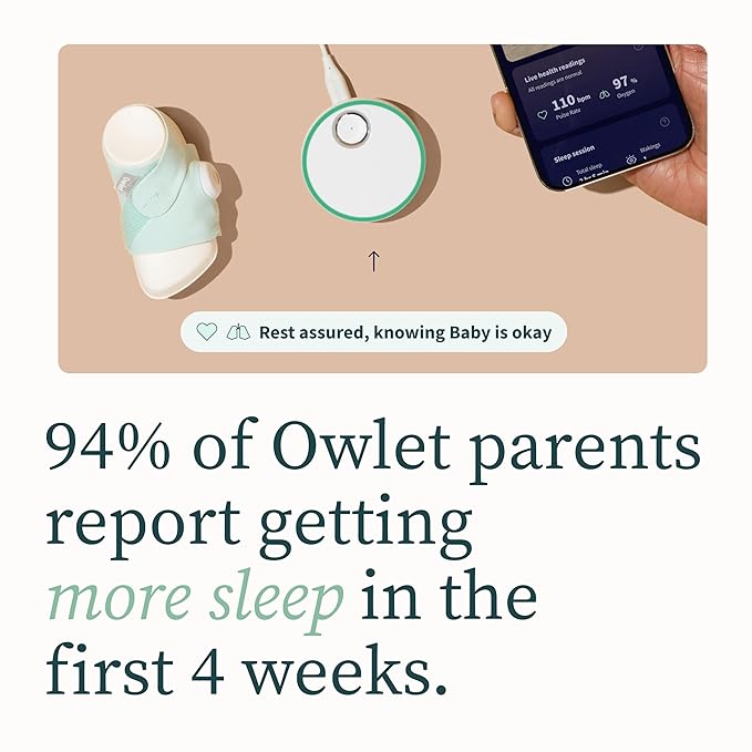 Dream Sock – Smart Wearable Baby Monitor, Infant Pulse Oximeter Tracks Oxygen & Heart Rate | Parents Receive Alerts, Sleep & Health Insights via App | Blue
