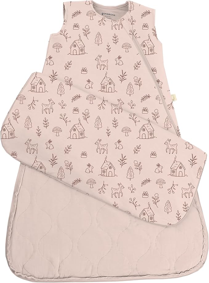 GUNAMUNA günamüna Unisex Baby, Toddler Wearable Blanket, Sleeping Bag Bamboo Rayon, Sleep Sack with Diaper Zipper, 1.0 TOG