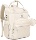 RUVALINO Diaper Bag Backpack-Multifunction Baby Travel Bag with Changing pad, Insulated Bottle Holders & Pacifier Case, Large Capacity, Waterproof, Beige