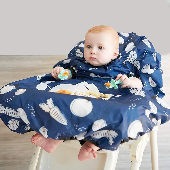 grabease Allover Waterproof Bib for Self-Feeding Infants and Toddlers, Machine Washable, Ages 6-24 Months