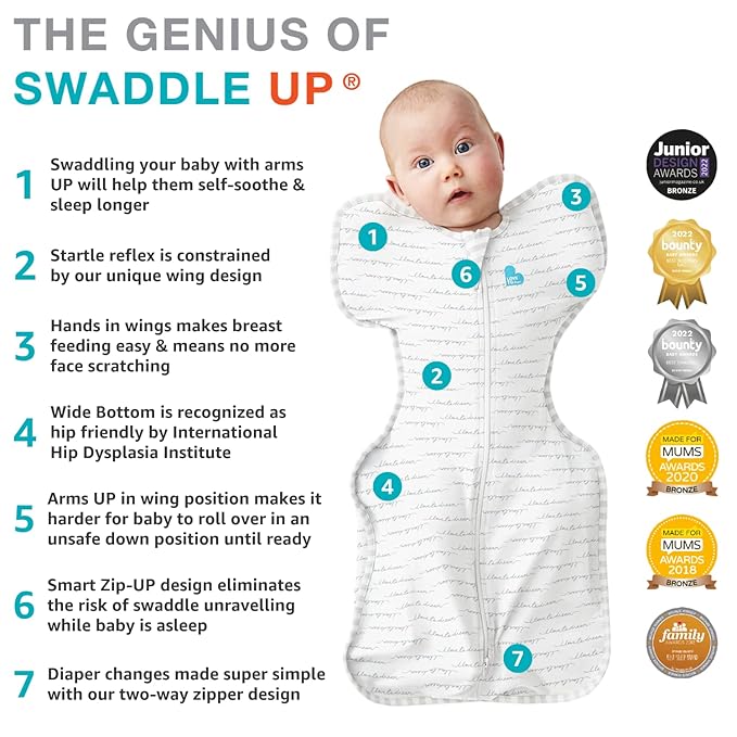 Love to Dream Swaddle UP, Baby Sleep Sack, Self-Soothing Swaddles for Newborns, Get Longer Sleep, Snug Fit Helps Calm Startle Reflex, New Born Essentials for Baby, 1.0 TOG, 13-19 lbs, Deep Olive