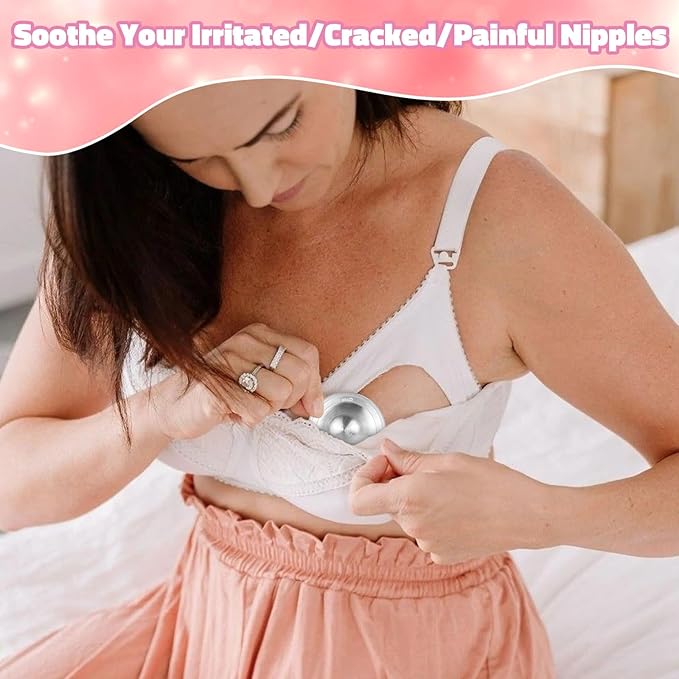 The Original Silver Nursing Cups, Nipple Covers for Breastfeeding Essentials, Nipple Shields for Nursing Newborn, 925 Silver Nipple Guards for Sore Nipple Relief, Newborn Essentials Must Haves-Regular