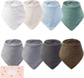Baby Bibs 8-Pack - Adjustable Cotton Drool Bibs, Waterproof & Absorbent for Newborn to Toddler, Unisex Boys & Girls