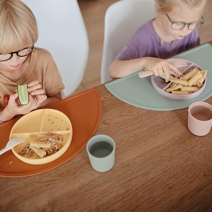 mushie Silicone Placemat for Kids | BPA-Free Non-Slip Design (Dried Thyme)