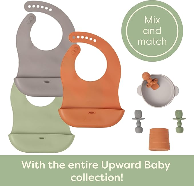 Upward Baby Silicone Suction Mat - Set of 3 Non Slip Silicone Mat - Baby Led Weaning - Kids Placemat for Dining Table High Chair - Toddler Feeding Supplies for Eating - Placemats for Restaurants