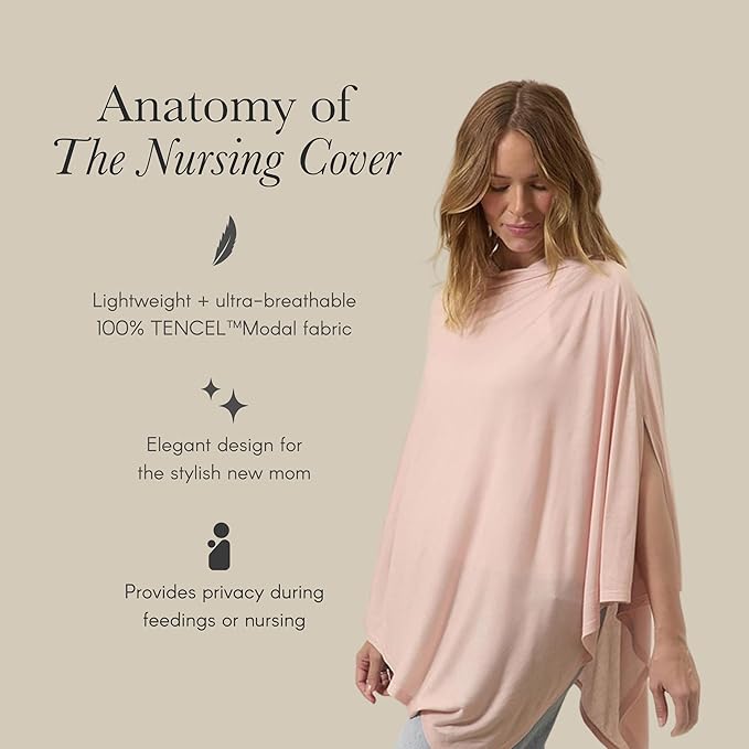 Solly Baby Nursing Cover, Ultra-Breathable, Lightweight Breastfeeding Cover-Up, Buttery-Soft Fabric, Universal Fit, Postpartum Essentials, Newborn Must Haves, Flax