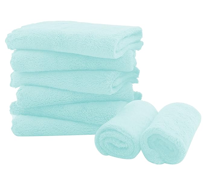 8 Pack Burp Cloths for Baby - 20" by 10" Ultra Absorbent Burping Cloth, Newborn Towel - Milk Spit Up Rags - Burpy Cloths for Unisex, Boy, Girl - Burp Cloths Set (Frozen Blue)