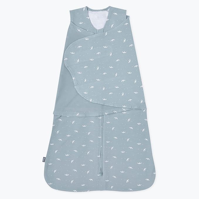 HALO 100% Cotton Sleepsack Swaddle, 3-Way Adjustable Wearable Blanket, TOG 1.5, Birds, Small, 3-6 Months