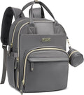 RUVALINO Diaper Bag Backpack, Multifunction Travel Baby Diaper Bag with Changing Pad, Insulated Bottle Holders & Pacifier Case, Large Capacity,Waterproof, Iron Gray