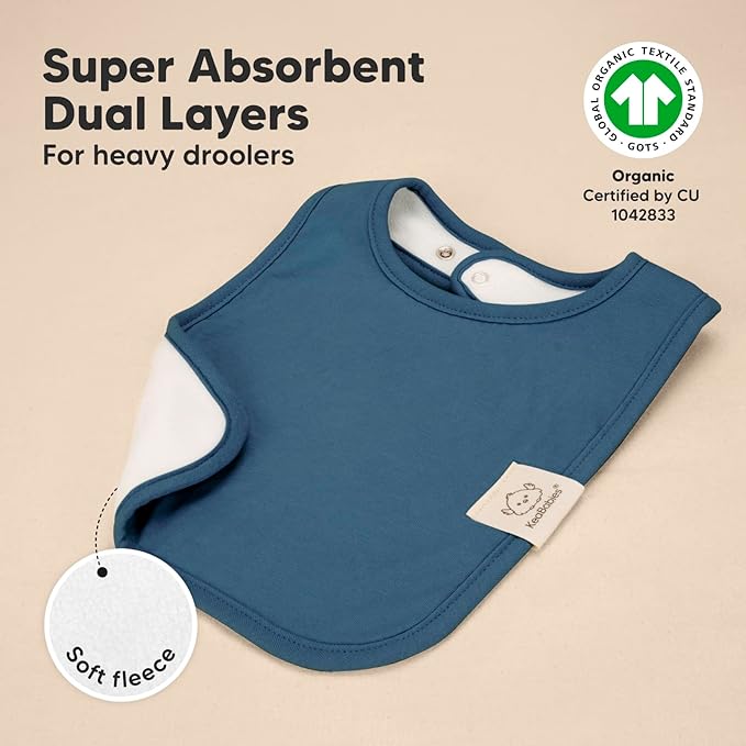 KeaBabies 8-Pack Organic Baby Bibs for Boys, Girls - Super Absorbent Cotton Drool Bibs for Baby Girl & Boy, Teething Toddler, Drooling Newborn, Ultra Soft & Machine Washable (Cruise)