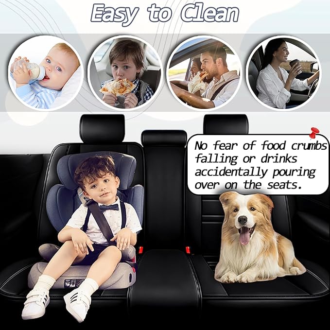 Car Seat Covers for Chevy Cruze 2011-2019 | 5-Seats Seat Covers, Waterproof Seat Protectors, Automotive Seat Covers (Full Set with Pillow,Black)