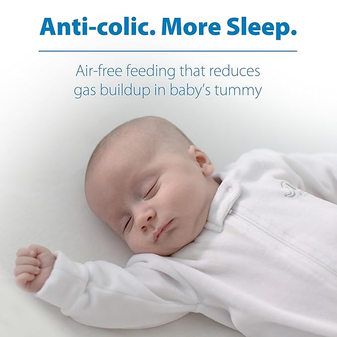 Dr. Brown's Anti-Colic Options+ Narrow Glass Baby Bottle with Level 1 Slow Flow Nipple, BPA-Free, 8 oz/250 mL, 1-Pack