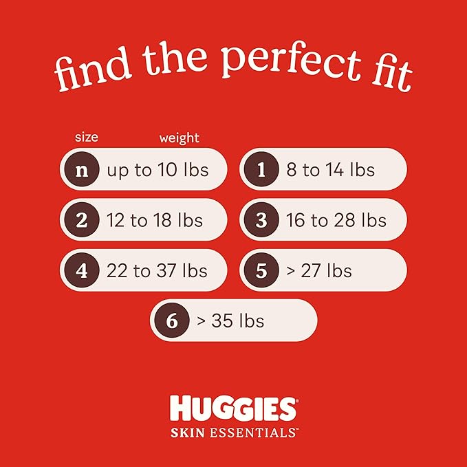 Huggies Size 2 Diapers, Skin Essentials Baby Diapers, Size 2 (12-18 lbs), 72 Count