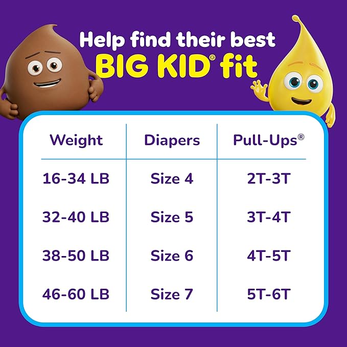 Pull-Ups Boys' Potty Training Pants, Size 4T-5T Training Underwear (38-50 lbs), 56 Count