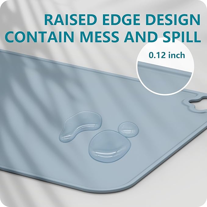 Cutebe Silicone Placemat for Toddles Kids Non-Slip Reusable Portable Kids Placemats for Dinning Table Heat Resistant Placemats, Baby Placemat Stain Resistant Silicone Mat for Dining Table 3 Pack