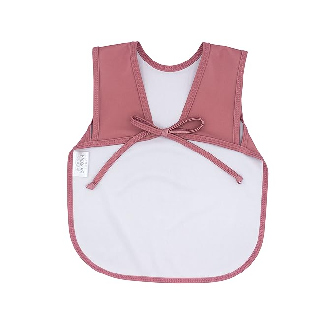 BapronBaby Minimalist Blush Bapron - No Neck Tie Safer Bib for Baby & Toddler - Soft Waterproof Stain Resistant - Machine Washable - Sz Preschool 3-5yrs