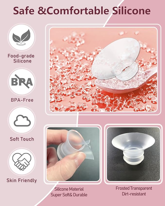 Flange Insert 10PCS 13/15/17/19/21mm*2 Compatible with Momcozy M9/M6/M5/S12 Pro/V1 Pro/V2 pro, Spectra/Medela/Elvie/NCVI/TSRETE/eufy/Lansinoh/Paruu/MomMed Breast Pump 24mm Shields/Flanges