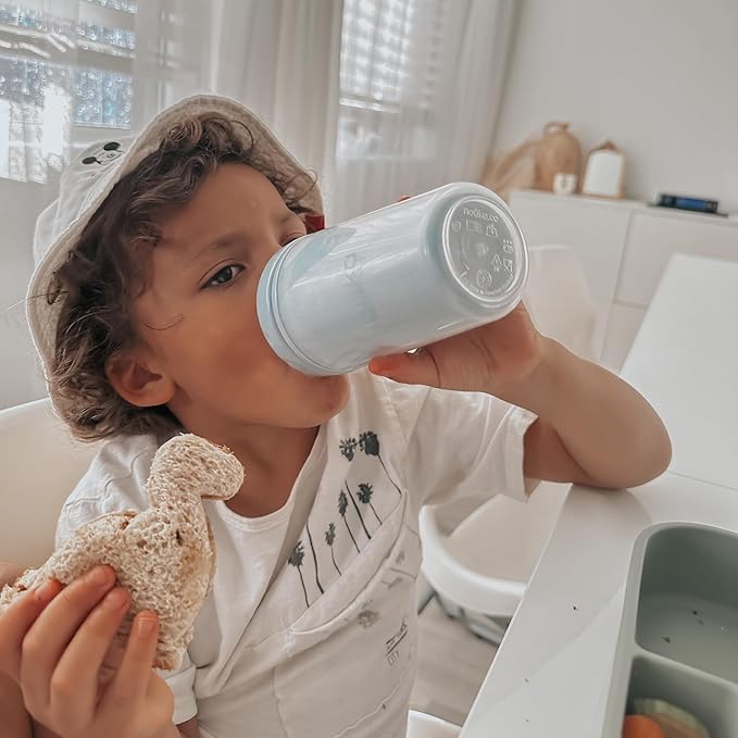 noüka Insulated and Non-Spill Sippy Cup | Leak Proof and Easy Grip | Keeps Drinks Hot or Cold | Soft Blush