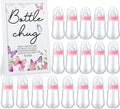 Roowest Bottle Chug Baby Shower Game Favors Including Pink Butterfly Theme Wooden Sign and 18 Pcs Feeding Bottles for Gender Reveal Party Supplies