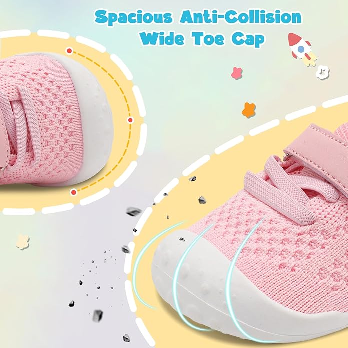 LeIsfIt Baby Shoes Girls Boys First Walking Shoes Infant Sneakers Crib Shoes Lightweight Non-Slip Shoes