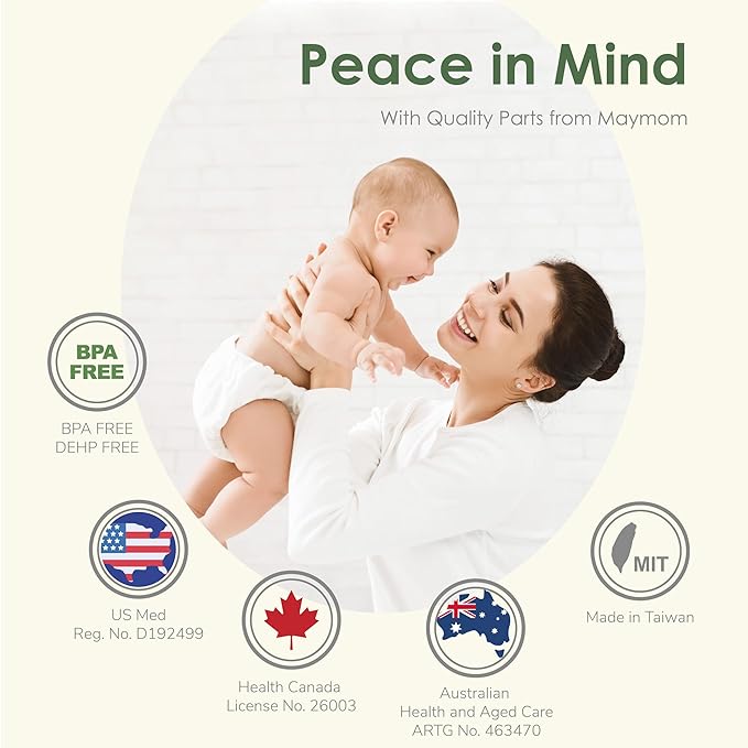 10mm Maymom MyFit Shields, Pano Series; Compatible with Medela Breast Pump- PersonalFit, Freestyle, Harmony, Maxi, Freestyle Flex Connector; Connect to Maymom Widemouth/Narrow Connector, 2pcs