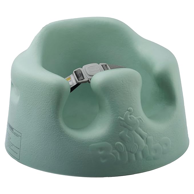 Bumbo Baby Infant Soft Foam Comfortable Support Wide Floor Seat with 3 Point Adjustable Harness for Ages 3 to 12 Months, Hemlock