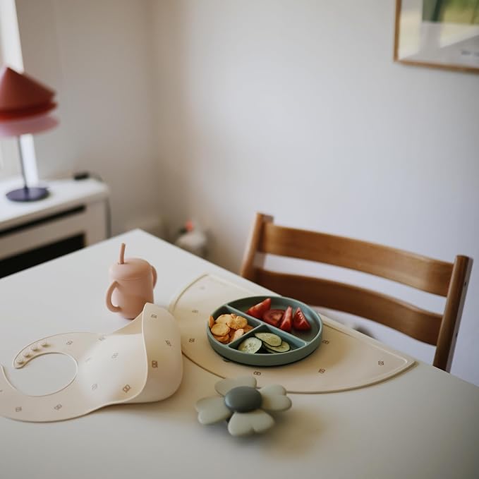 mushie Silicone Placemat for Kids | BPA-Free Non-Slip Design (Pretzel)