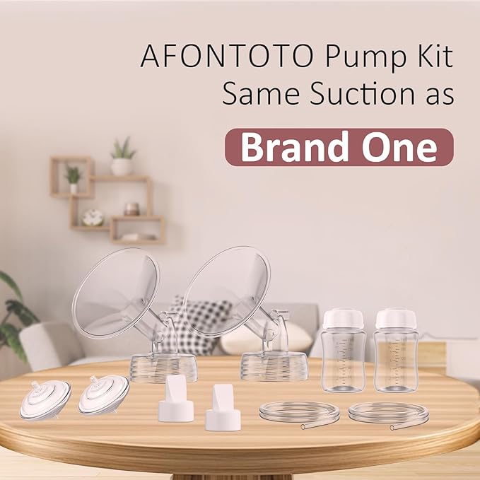 Pump Parts Compatible with Spectra S1/S2/9 Plus Breastpump, 4 Set Replacement Parts for Spectra Include 26mm Flange,Duckbill Valve,Backflow Protector,Tube,Bottle, Not Original Accessories